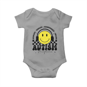 Autism Acceptance Baby Onesie Advocate Educate Accomodate Include Special Education TS02 Sport Gray Print Your Wear