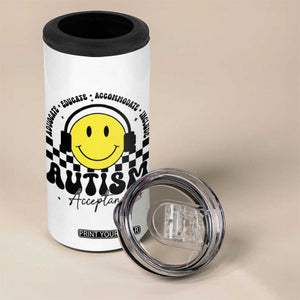 Autism Acceptance 4 in 1 Can Cooler Tumbler Advocate Educate Accomodate Include Special Education TS02 Print Your Wear