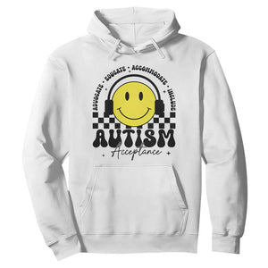 Autism Acceptance Hoodie Advocate Educate Accomodate Include Special Education TS02 White Print Your Wear