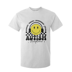 Autism Acceptance T Shirt For Kid Advocate Educate Accomodate Include Special Education TS02 White Print Your Wear