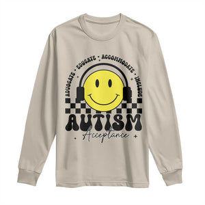 Autism Acceptance Long Sleeve Shirt Advocate Educate Accomodate Include Special Education TS02 Sand Print Your Wear
