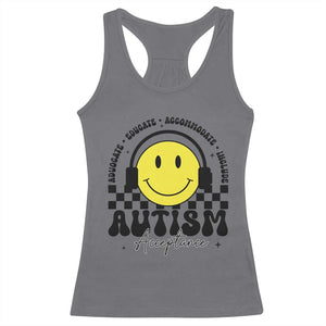 Autism Acceptance Racerback Tank Top Advocate Educate Accomodate Include Special Education TS02 Charcoal Print Your Wear