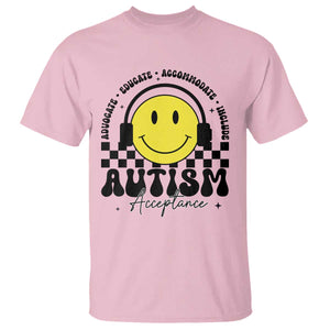 Autism Acceptance T Shirt Advocate Educate Accomodate Include Special Education TS02 Light Pink Print Your Wear