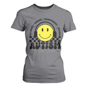 Autism Acceptance T Shirt For Women Advocate Educate Accomodate Include Special Education TS02 Charcoal Print Your Wear