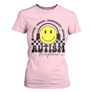 Autism Acceptance T Shirt For Women Advocate Educate Accomodate Include Special Education TS02 Light Pink Print Your Wear