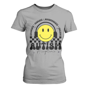 Autism Acceptance T Shirt For Women Advocate Educate Accomodate Include Special Education TS02 Sport Gray Print Your Wear