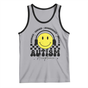 Autism Acceptance Tank Top Advocate Educate Accomodate Include Special Education TS02 Athletic Heather Black Print Your Wear