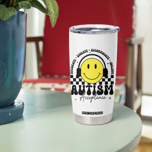 Autism Acceptance Tumbler Cup Advocate Educate Accomodate Include Special Education TS02 Print Your Wear