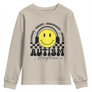 Autism Acceptance Youth Sweatshirt Advocate Educate Accomodate Include Special Education TS02 Sand Print Your Wear