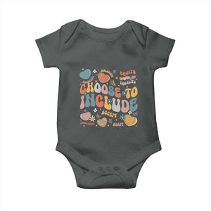 Autism Acceptance Baby Onesie Choose To Include Inclusion Matters TS02 Dark Heather Print Your Wear