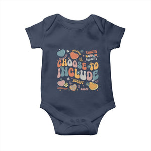 Autism Acceptance Baby Onesie Choose To Include Inclusion Matters TS02 Navy Print Your Wear