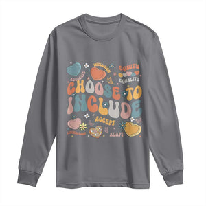 Autism Acceptance Long Sleeve Shirt Choose To Include Inclusion Matters TS02 Charcoal Print Your Wear