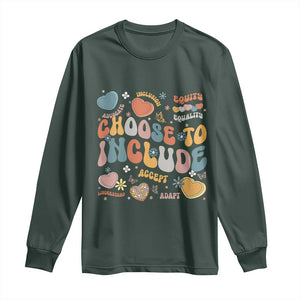 Autism Acceptance Long Sleeve Shirt Choose To Include Inclusion Matters TS02 Dark Forest Green Print Your Wear