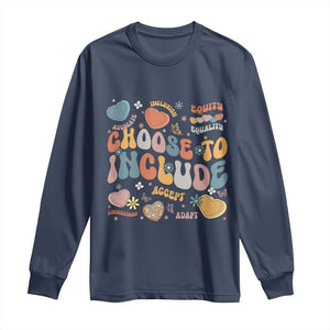 Autism Acceptance Long Sleeve Shirt Choose To Include Inclusion Matters TS02 Navy Print Your Wear
