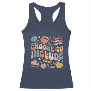Autism Acceptance Racerback Tank Top Choose To Include Inclusion Matters TS02 Navy Print Your Wear