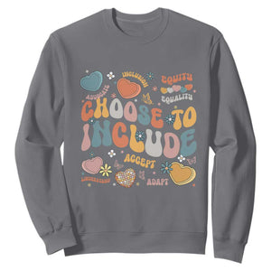 Autism Acceptance Sweatshirt Choose To Include Inclusion Matters TS02 Charcoal Print Your Wear