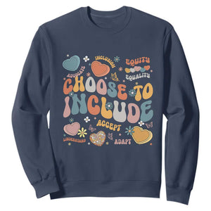 Autism Acceptance Sweatshirt Choose To Include Inclusion Matters TS02 Navy Print Your Wear