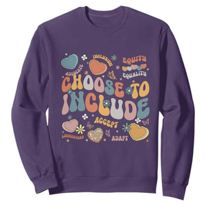 Autism Acceptance Sweatshirt Choose To Include Inclusion Matters TS02 Purple Print Your Wear