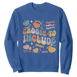 Autism Acceptance Sweatshirt Choose To Include Inclusion Matters TS02 Royal Blue Print Your Wear
