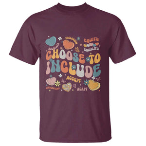 Autism Acceptance T Shirt Choose To Include Inclusion Matters TS02 Maroon Print Your Wear