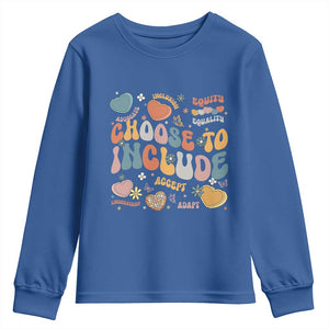 Autism Acceptance Youth Sweatshirt Choose To Include Inclusion Matters TS02 Royal Blue Print Your Wear