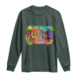 Autism Acceptance Long Sleeve Shirt Accept Understand Love Autistic Support TS02 Dark Forest Green Print Your Wear