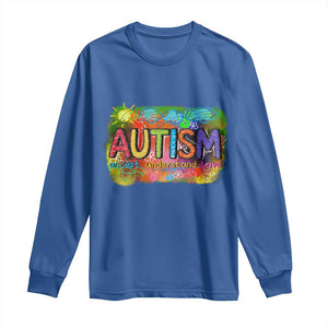 Autism Acceptance Long Sleeve Shirt Accept Understand Love Autistic Support TS02 Royal Blue Print Your Wear