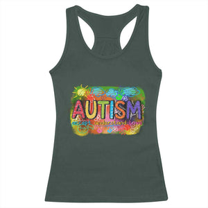 Autism Acceptance Racerback Tank Top Accept Understand Love Autistic Support TS02 Dark Forest Green Print Your Wear