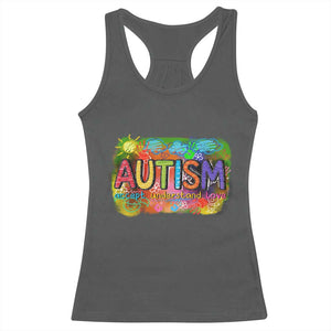 Autism Acceptance Racerback Tank Top Accept Understand Love Autistic Support TS02 Dark Heather Print Your Wear