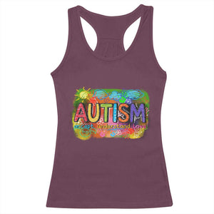 Autism Acceptance Racerback Tank Top Accept Understand Love Autistic Support TS02 Maroon Print Your Wear