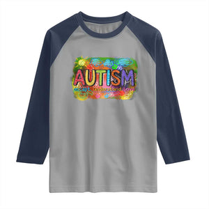 Autism Acceptance Raglan Shirt Accept Understand Love Autistic Support TS02 Sport Gray Navy Print Your Wear