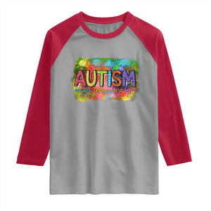 Autism Acceptance Raglan Shirt Accept Understand Love Autistic Support TS02 Sport Gray Red Print Your Wear