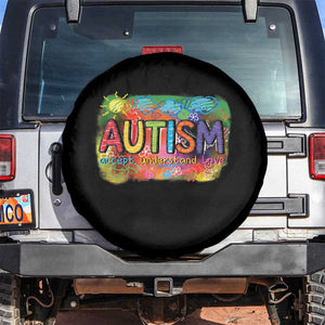 Autism Acceptance Spare Tire Cover Accept Understand Love Autistic Support TS02 No hole Black Print Your Wear