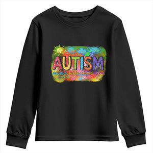 Autism Acceptance Youth Sweatshirt Accept Understand Love Autistic Support TS02 Black Print Your Wear