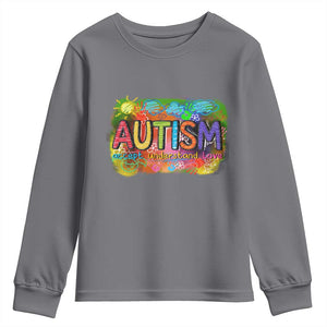 Autism Acceptance Youth Sweatshirt Accept Understand Love Autistic Support TS02 Charcoal Print Your Wear