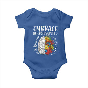 Embrace Neurodiversity Baby Onesie Autism Awareness ASD ADHD Acceptance TS02 Royal Blue Print Your Wear
