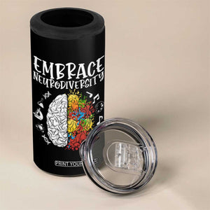 Embrace Neurodiversity 4 in 1 Can Cooler Tumbler Autism Awareness ASD ADHD Acceptance TS02 Print Your Wear
