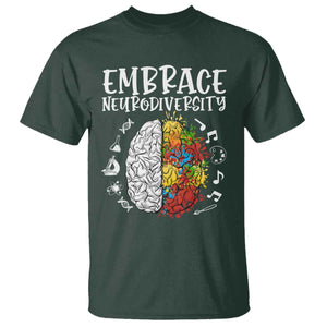 Embrace Neurodiversity T Shirt Autism Awareness ASD ADHD Acceptance TS02 Dark Forest Green Print Your Wear