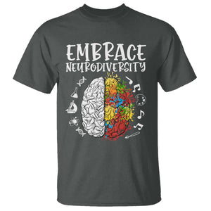 Embrace Neurodiversity T Shirt Autism Awareness ASD ADHD Acceptance TS02 Dark Heather Print Your Wear