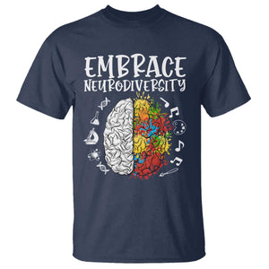 Embrace Neurodiversity T Shirt Autism Awareness ASD ADHD Acceptance TS02 Navy Print Your Wear