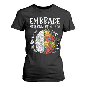 Embrace Neurodiversity T Shirt For Women Autism Awareness ASD ADHD Acceptance TS02 Black Print Your Wear