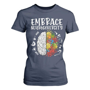 Embrace Neurodiversity T Shirt For Women Autism Awareness ASD ADHD Acceptance TS02 Navy Print Your Wear