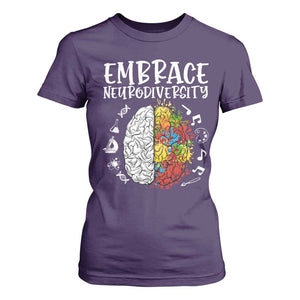 Embrace Neurodiversity T Shirt For Women Autism Awareness ASD ADHD Acceptance TS02 Purple Print Your Wear