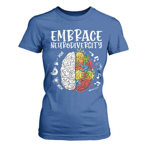 Embrace Neurodiversity T Shirt For Women Autism Awareness ASD ADHD Acceptance TS02 Royal Blue Print Your Wear