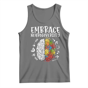 Embrace Neurodiversity Tank Top Autism Awareness ASD ADHD Acceptance TS02 Black Heather Print Your Wear
