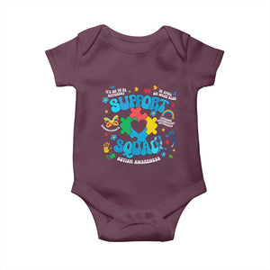 Autism Awareness Support Squad Baby Onesie In April We Wear Blue TS02 Maroon Print Your Wear