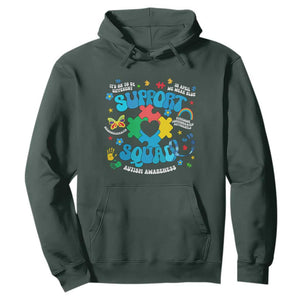 Autism Awareness Support Squad Hoodie In April We Wear Blue TS02 Dark Forest Green Print Your Wear