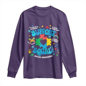 Autism Awareness Support Squad Long Sleeve Shirt In April We Wear Blue TS02 Purple Print Your Wear