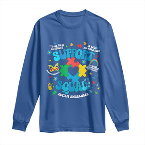 Autism Awareness Support Squad Long Sleeve Shirt In April We Wear Blue TS02 Royal Blue Print Your Wear