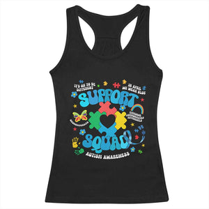 Autism Awareness Support Squad Racerback Tank Top In April We Wear Blue TS02 Black Print Your Wear